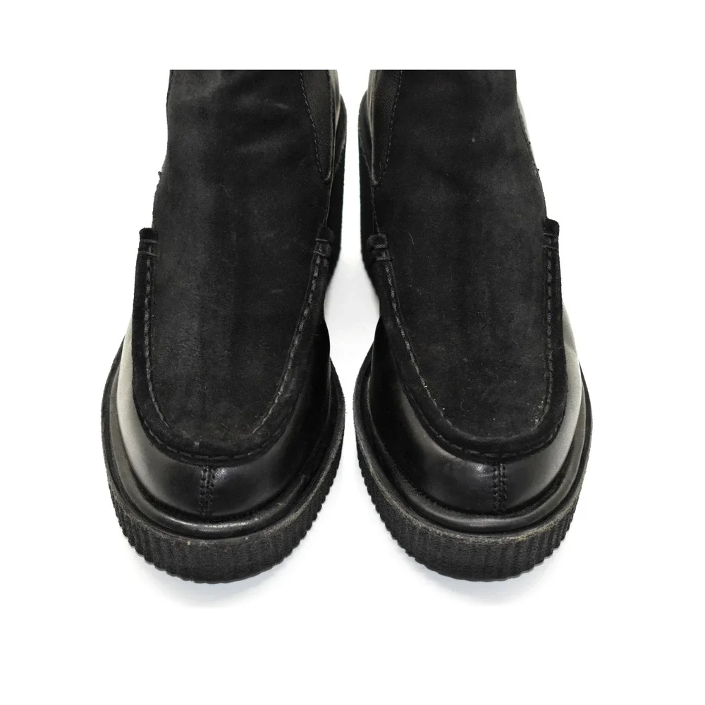 C0 Auth RAG & BONE Black Suede & Leather High Wedge Sloane Chelsea Boots Size 40